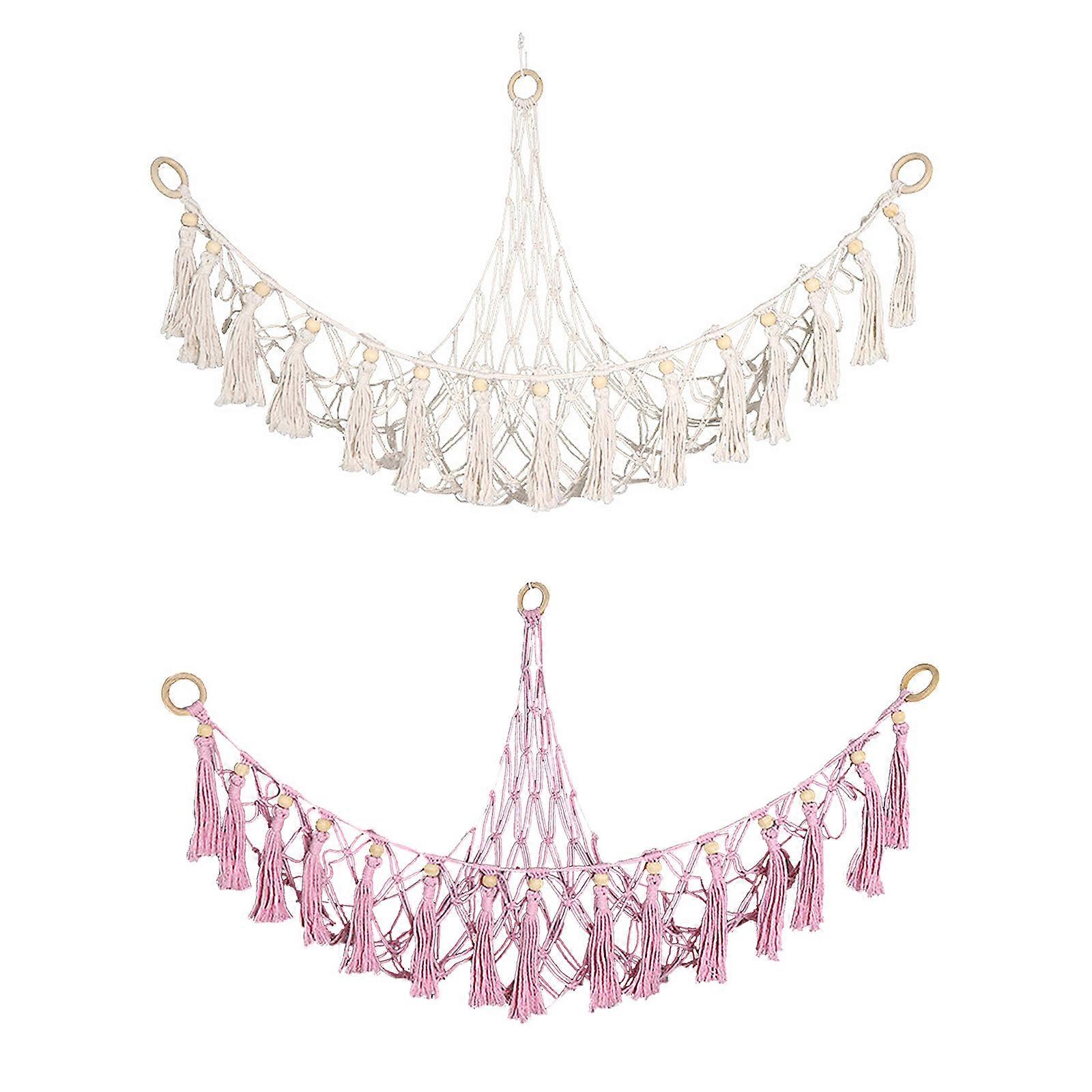 Large Capability Toy Storage Hammock Plush Toys Display Holder For Nursery Kid Room Save Space Tassel