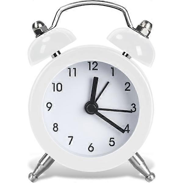 Mini Alarm Clock Bedside Clocks Battery Operated Non Ticking Table Clocks Clock Simple Loud Vintage for Bedroom Bedside Desk