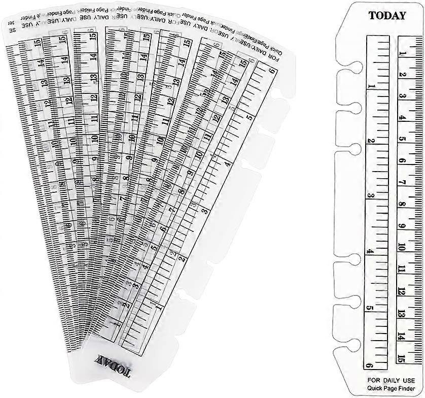 10 Pack Clear Ruler Bookmark Plastic Binder Divider A5 Straight Ruler Page Markers Today Planner Page Finders for A5 6 Ring Notebook Binder Refillable