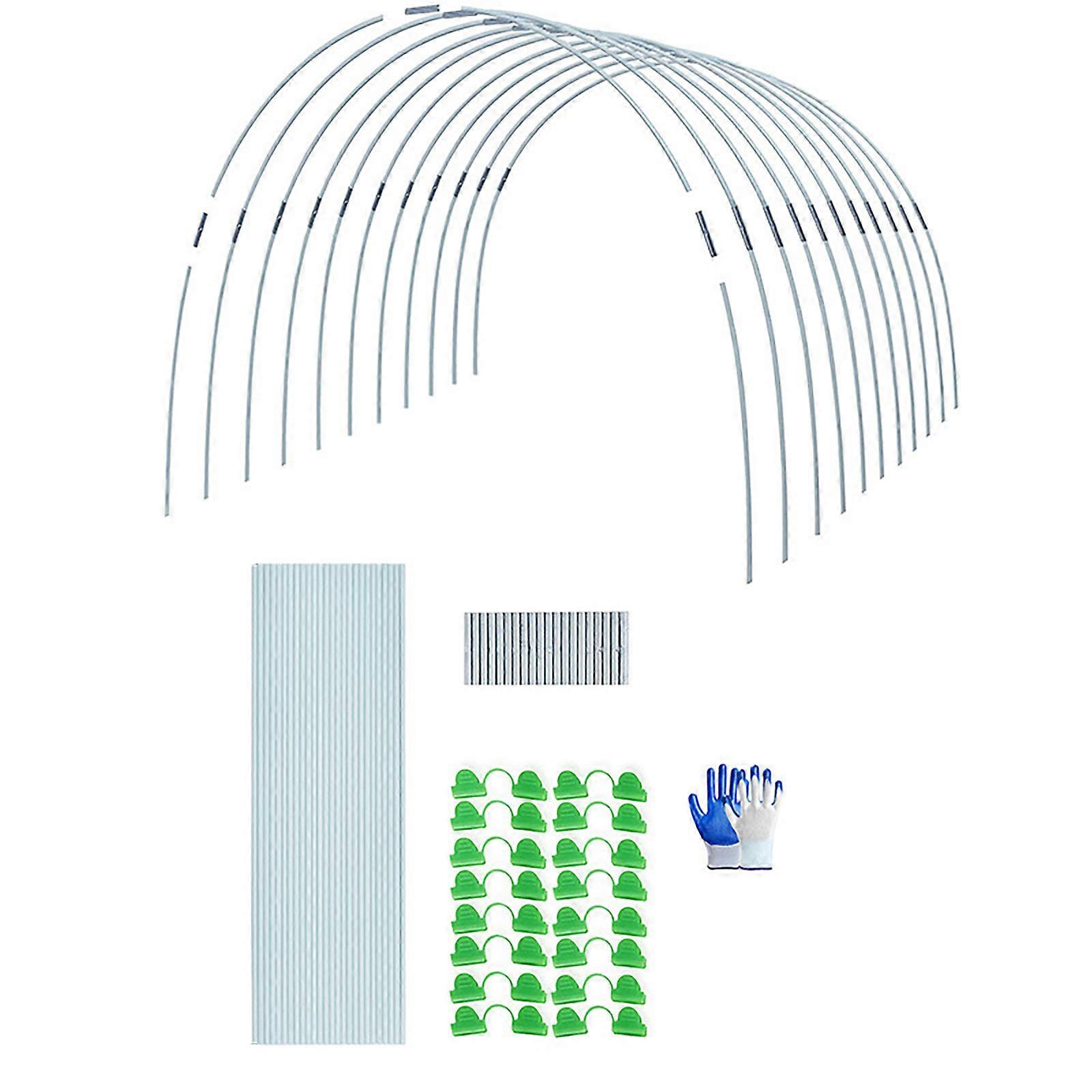 Greenhouse Hoops Kit, Gardening Grow Tunnel Hoops Up  and Rust-Free Fiberglass Garden Support Hoops Frame, Plant Supports for Garden Fabric