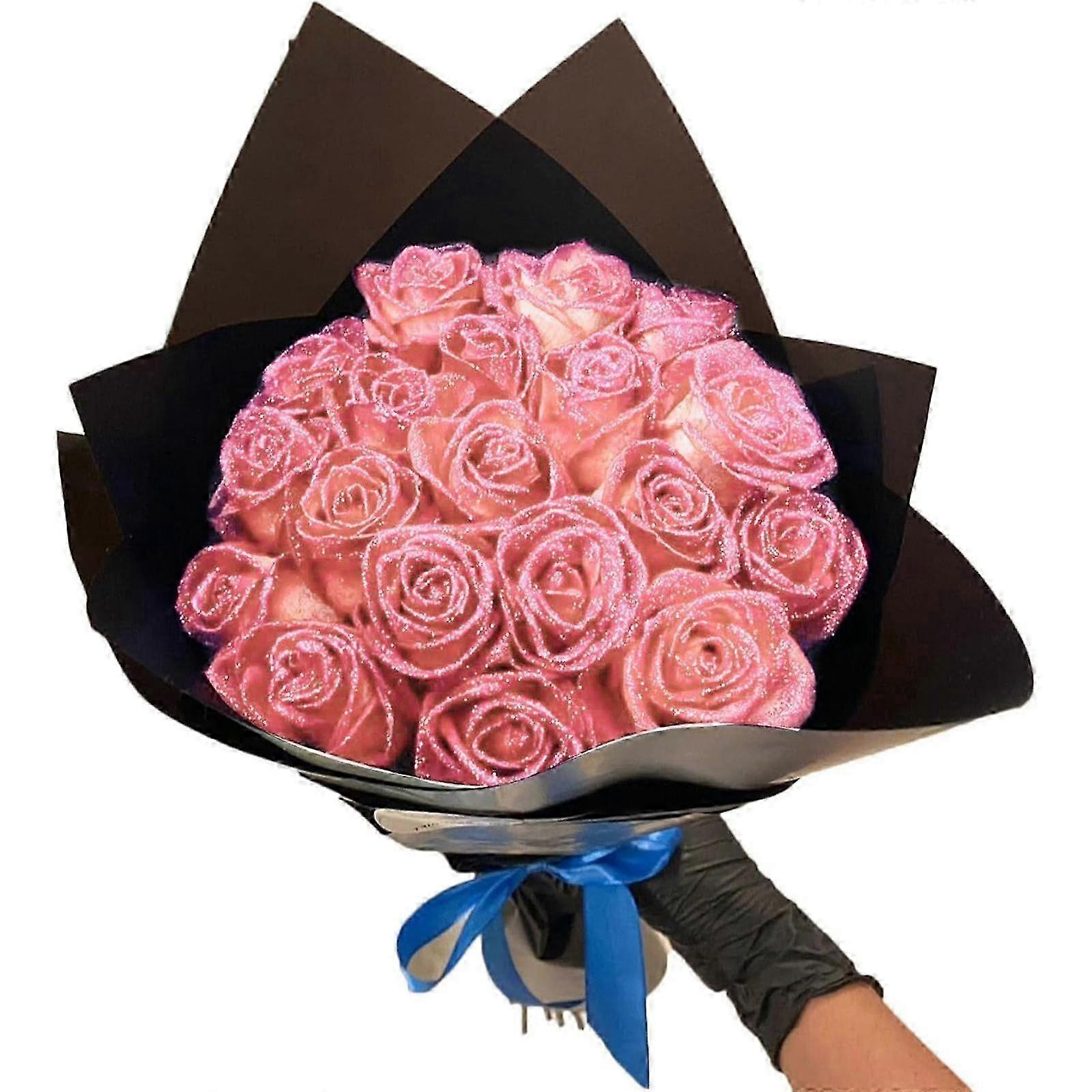 باقة الورد اللامعة DIY ، 24 قطعة من الورد الأبدي ، زهور الورد الاصطناعية مع السيقان ، لعيد الحب ، الذكرى السنوية ، الخطوبة