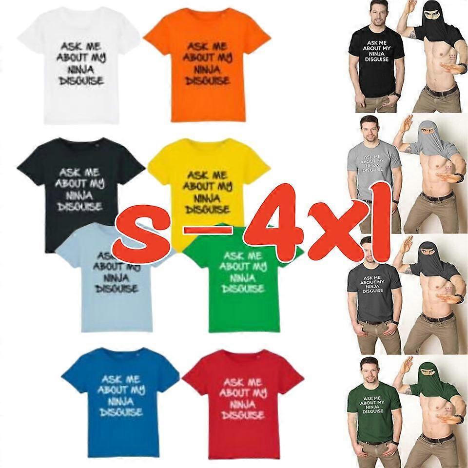 남성용 재미 있는 플립 티셔츠 닌자 변장 코스프레 블라우스 티셔츠에 대해 물어보세요