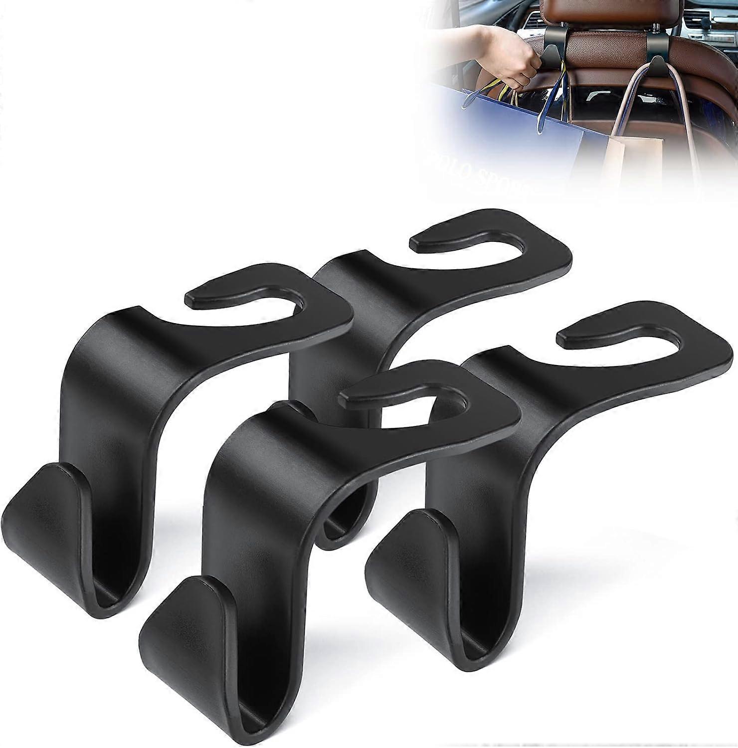 Car Seat Headrest Hooks, Black 4 Pack