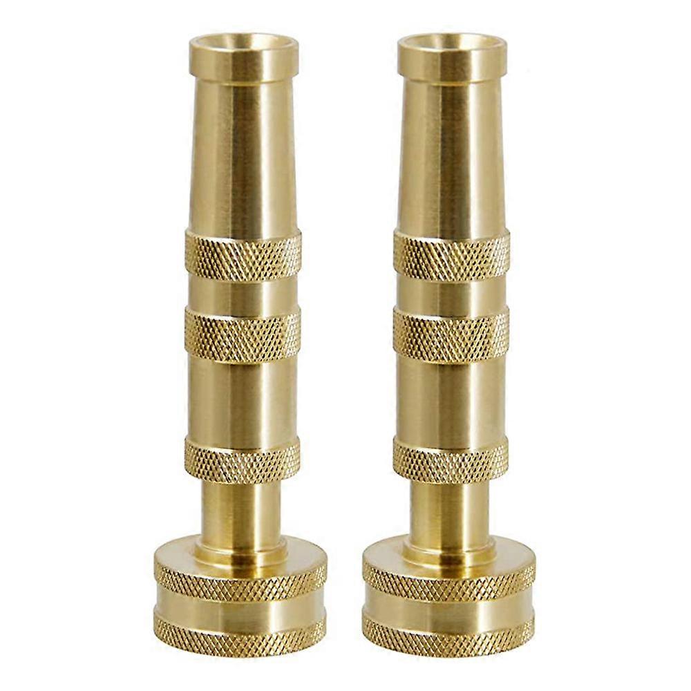 Heavy Duty Brass Adjustable Twist Hose Nozzles, 2 Pack