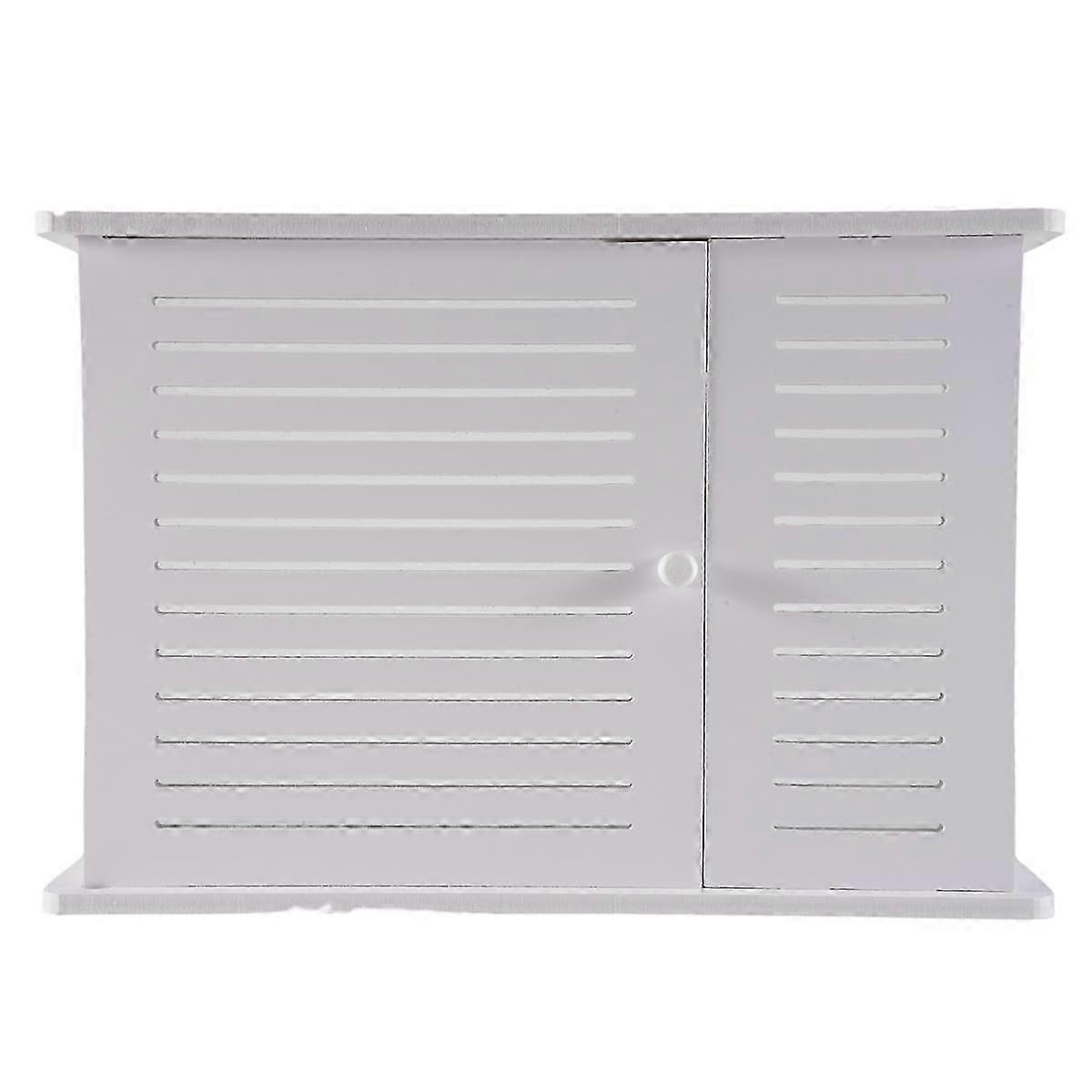 Wireless Wifi Router Storage Boxes Wooden Box Cable Wire Bracket Wall Hanging Plug Board Shelf -sin