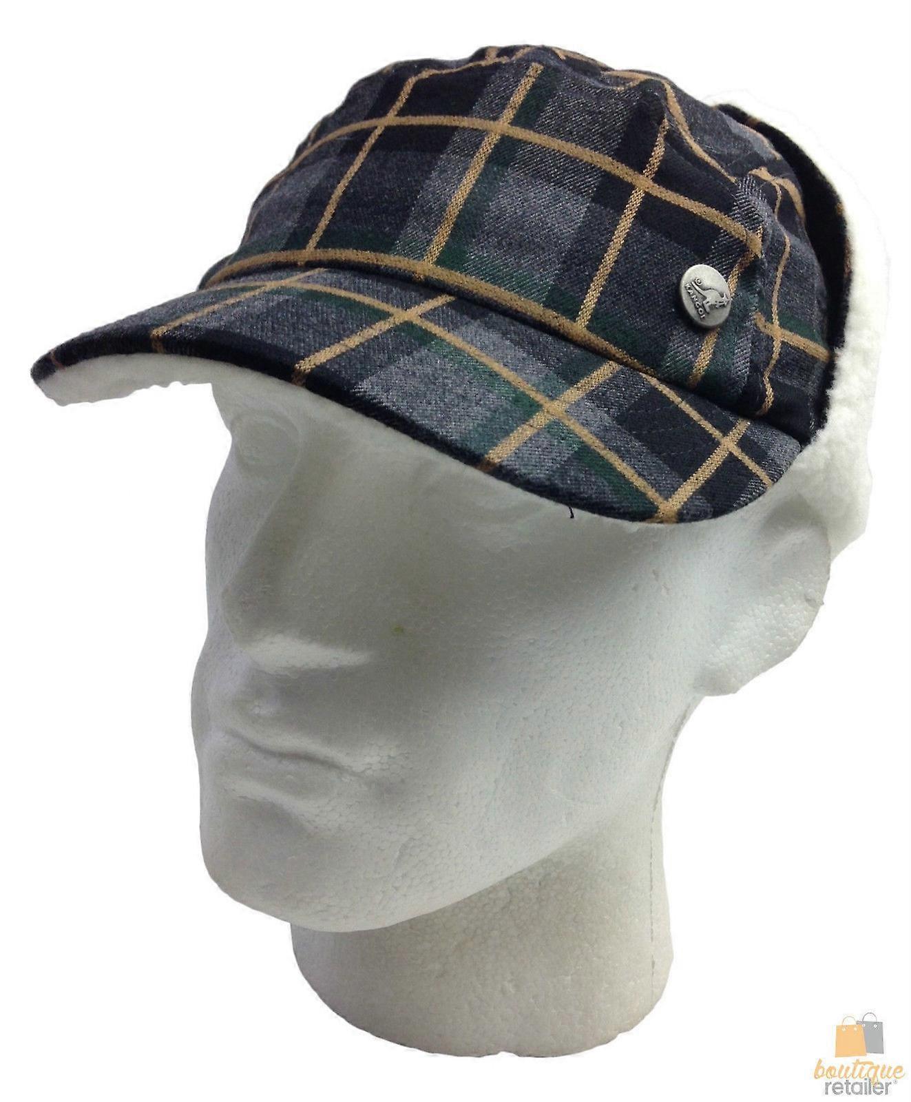 KANGOL Plaid Supre Ushanka Sherpa Chullo Lined Hat Warm Winter Ear Trapper Flying