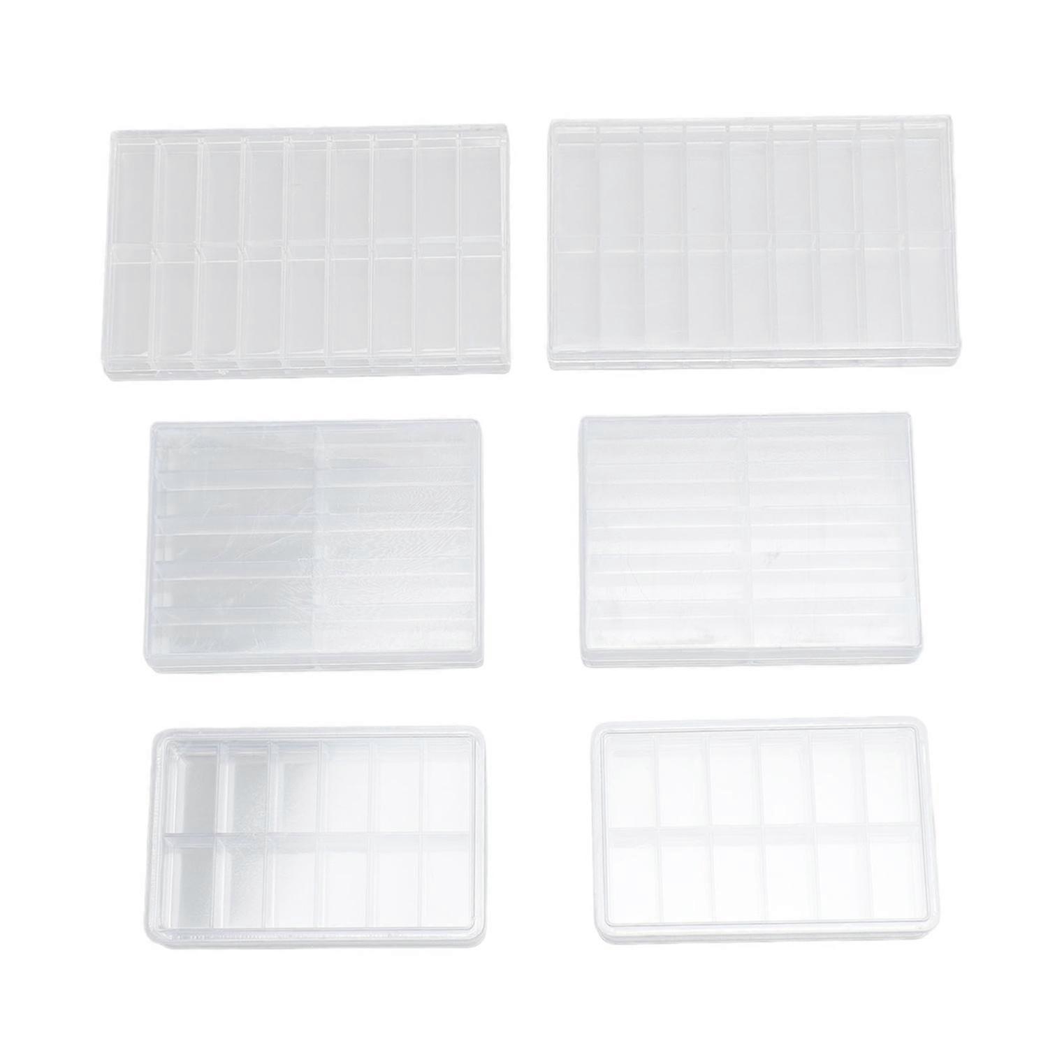 6 Pcs Watch Parts Storage Box 10 12 18 Grids Multi Functional Clear Plastic Precise Parts Screw Orga