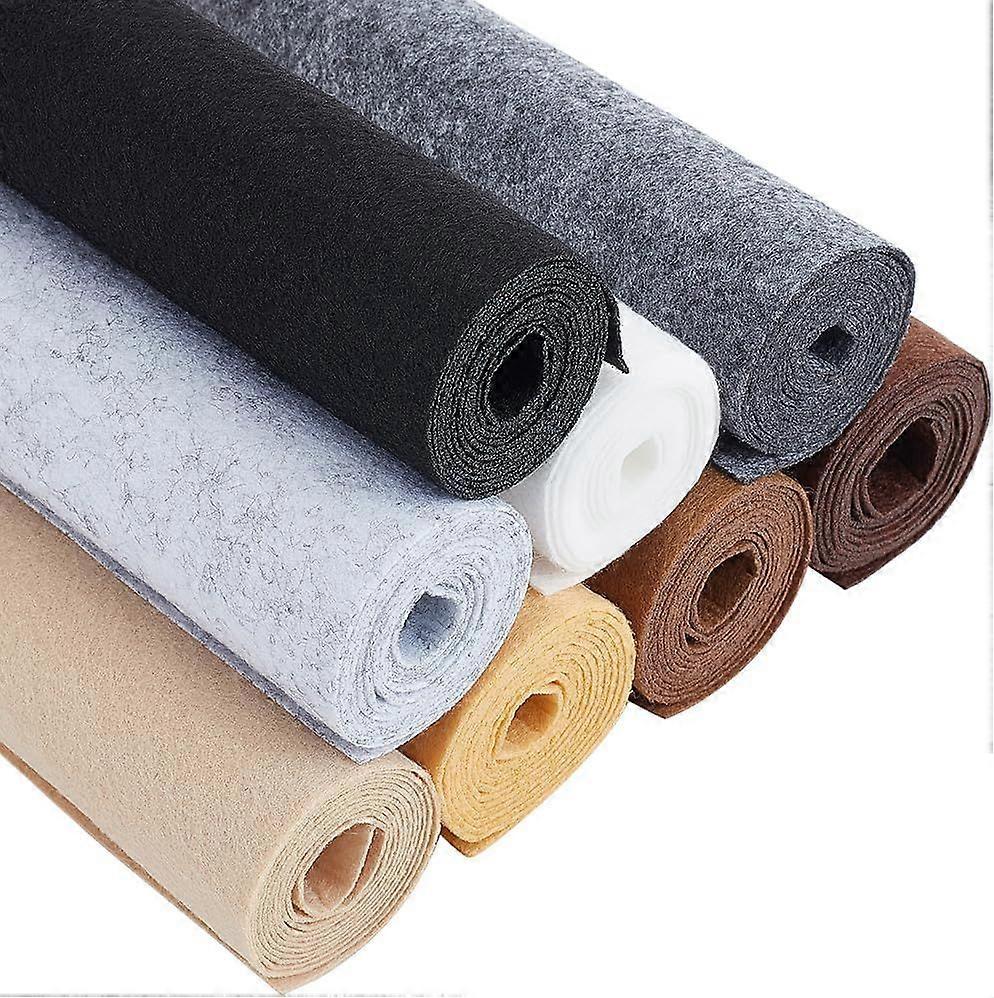 8 Roll 8.7 Yards Felt Fabric Roll Bundle Stiff Felt Cloth Assorted Grey Brown Colours Non-Woven Polyester Craft Fabric for DIY Crafts Felt Sewing Patc