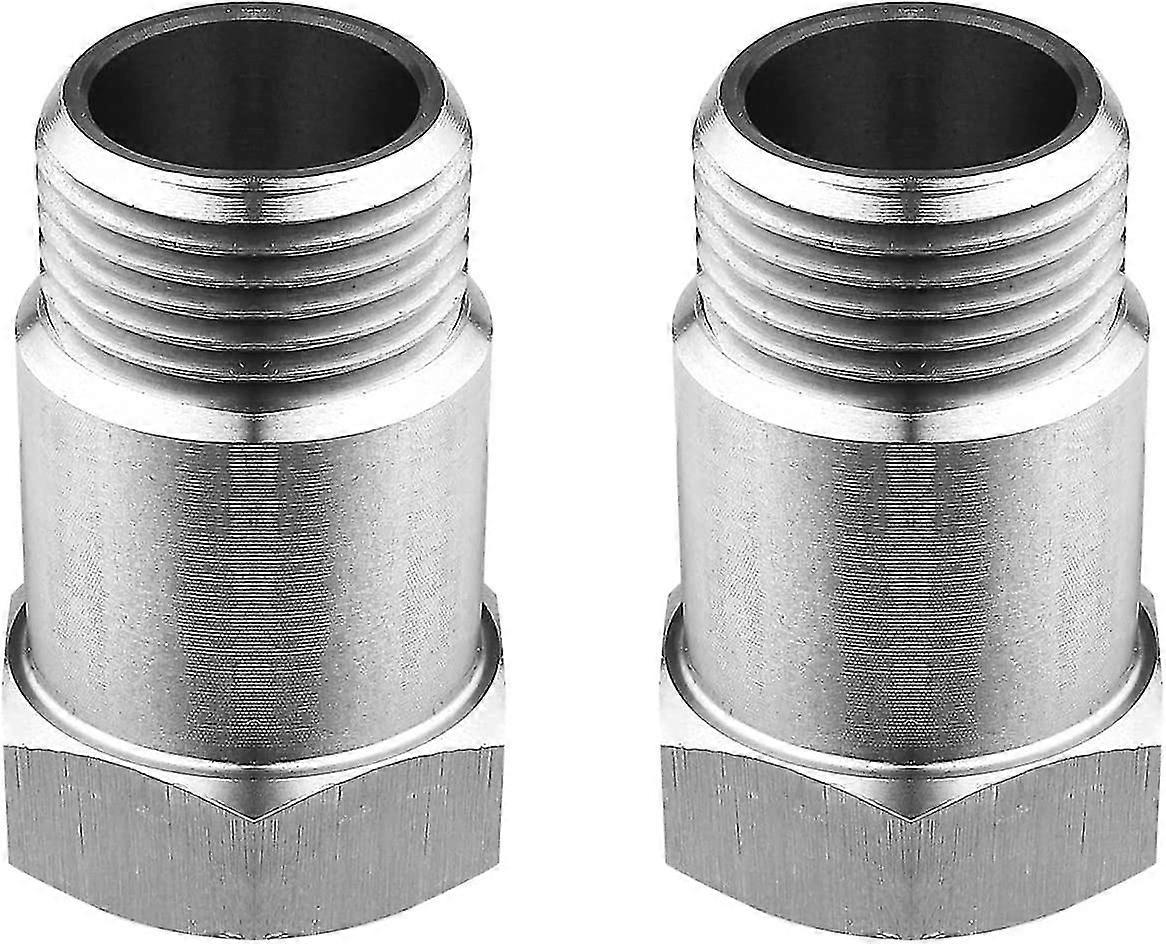 Threaded Adapter 304 Stainless Steel Welding Plug Mounting Accessories Sensor Decontaminator Adapter Straight Thread Connector (silver) (2pcs)