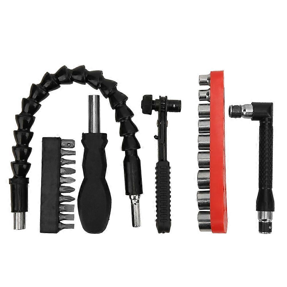 23Pcs Flexible Shaft Bit Carbon Steel Screwdriver Bits Socket Hand Tool for Electric Drill