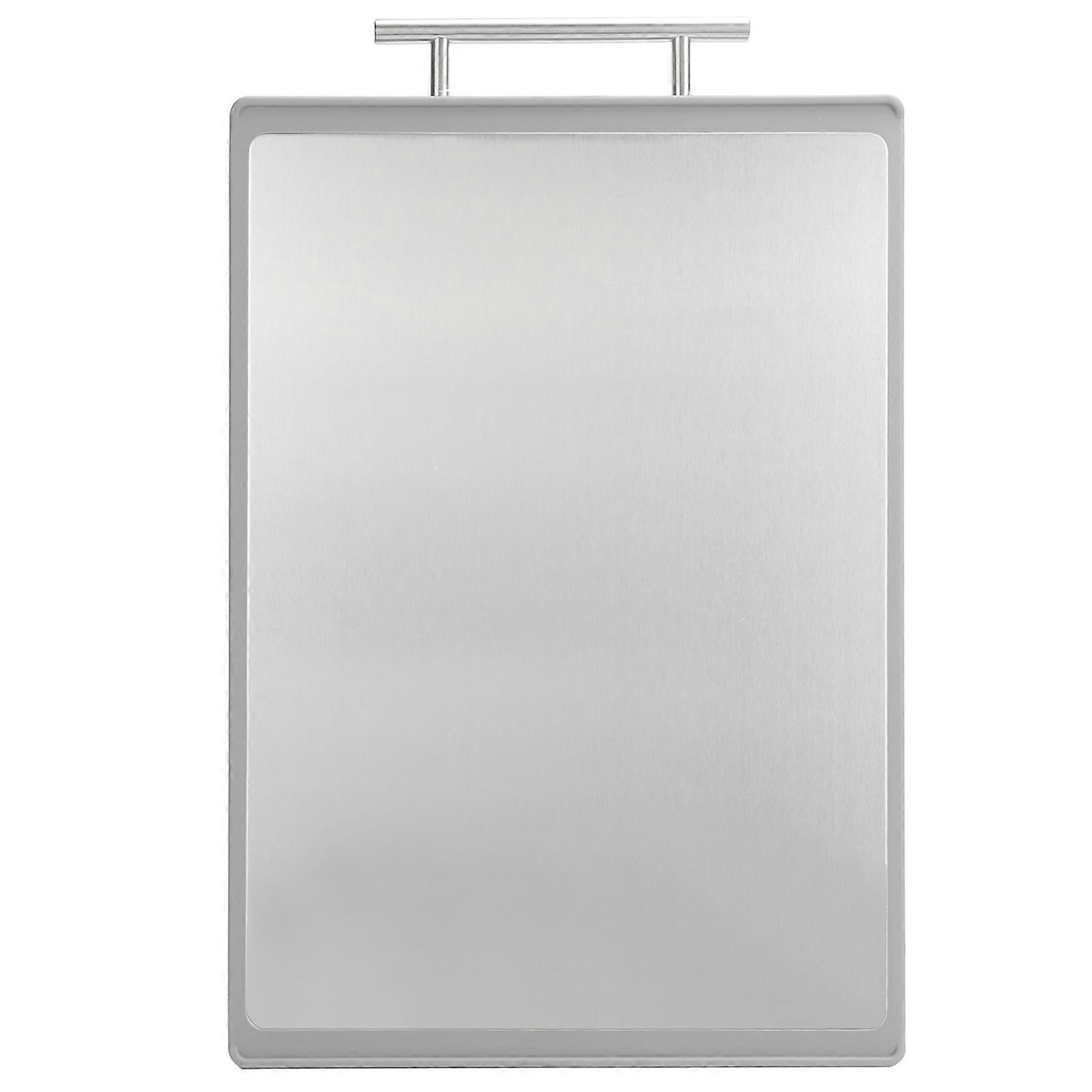 Planche à découper double face en acier inoxydable avec poignée pour une utilisation en cuisine