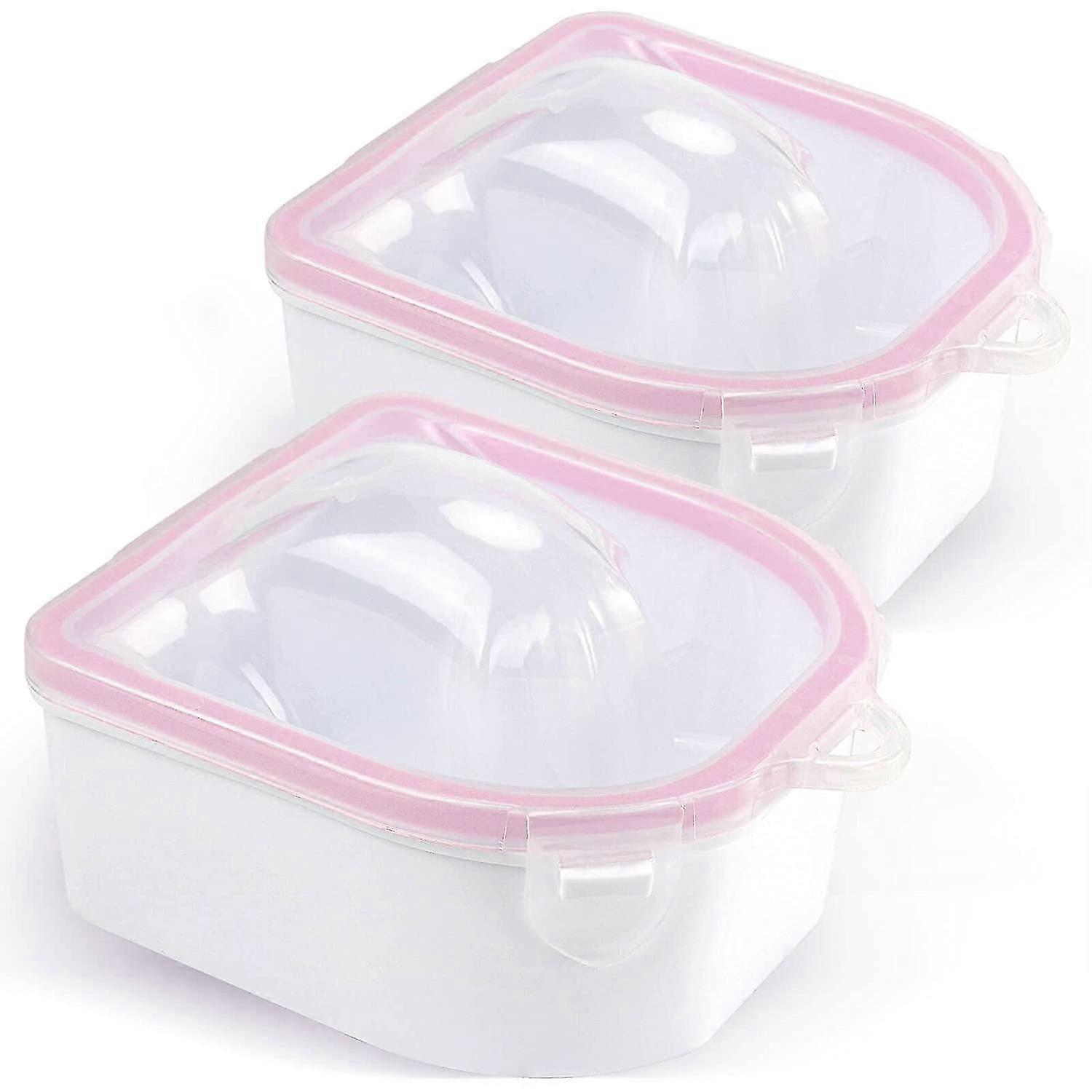 2Pcs Nail Soaking Bowl, Double Layer Manicure Bowls, Upgrade Thicken Acetone Soaking Bowls, Soak Off Gel Polish Remover Bowl for Acrylic Nails