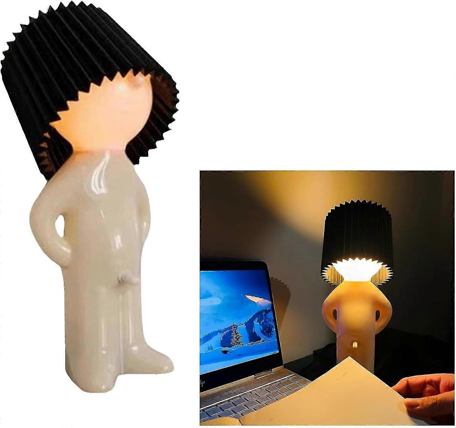 A Little Shy Man Table Lamp Naughty Little Boy Desk Lamp Funny Bedside Night Light With Unique On/off Switch, Novelty Home Decor