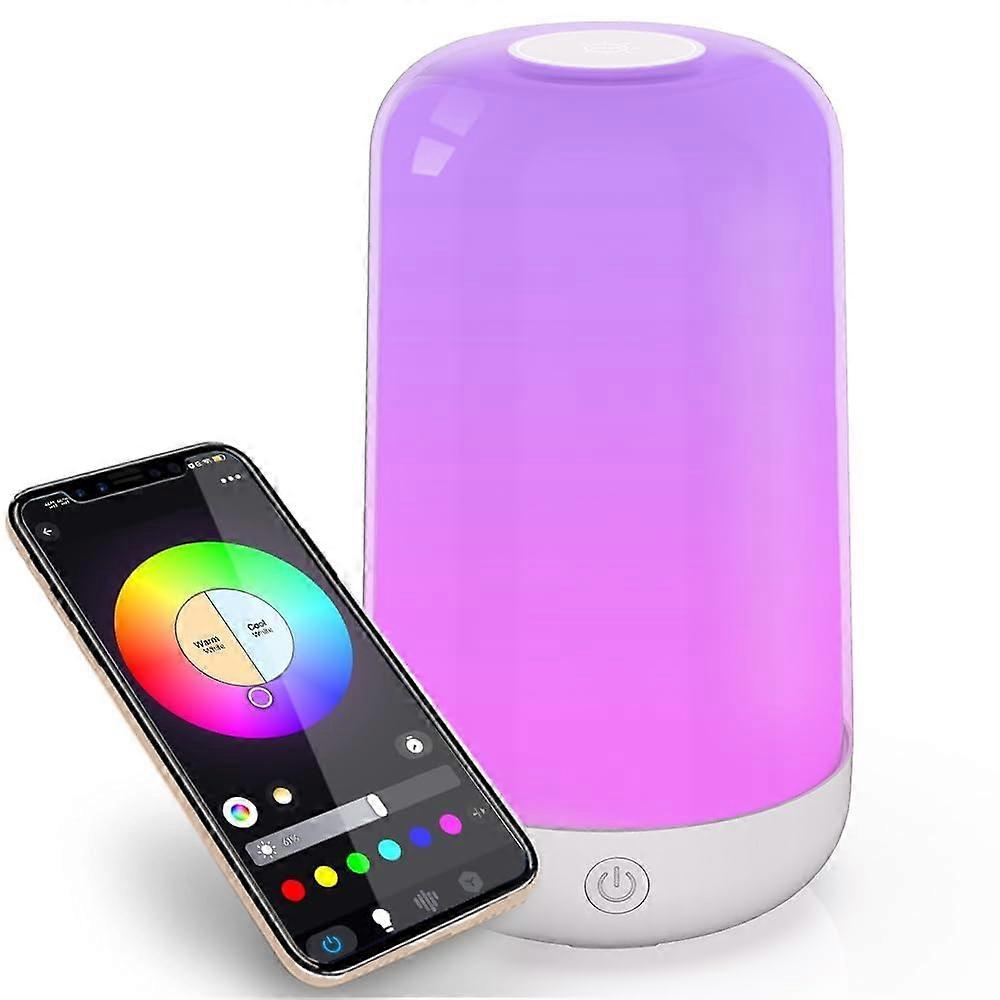 Smart touch table lamp works with the application, small RGB bedside lamp for the bedroom