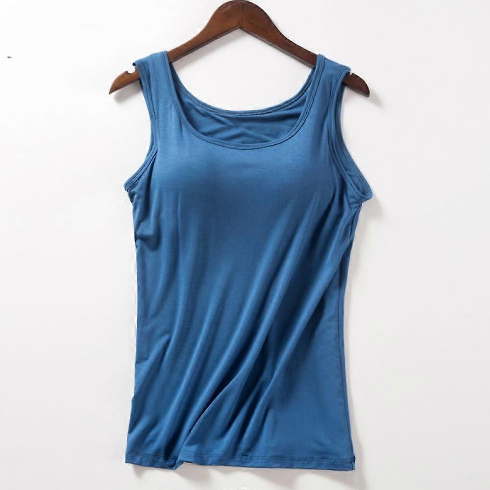 Women's Plus Size Molded Cup Camisole Blue XL