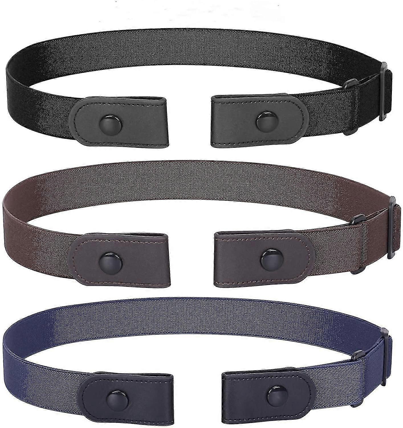 3 Pack / 4 Pack No Buckle Invisible Stretch Belt Buckle-free Elastic Belt For Women And Men
