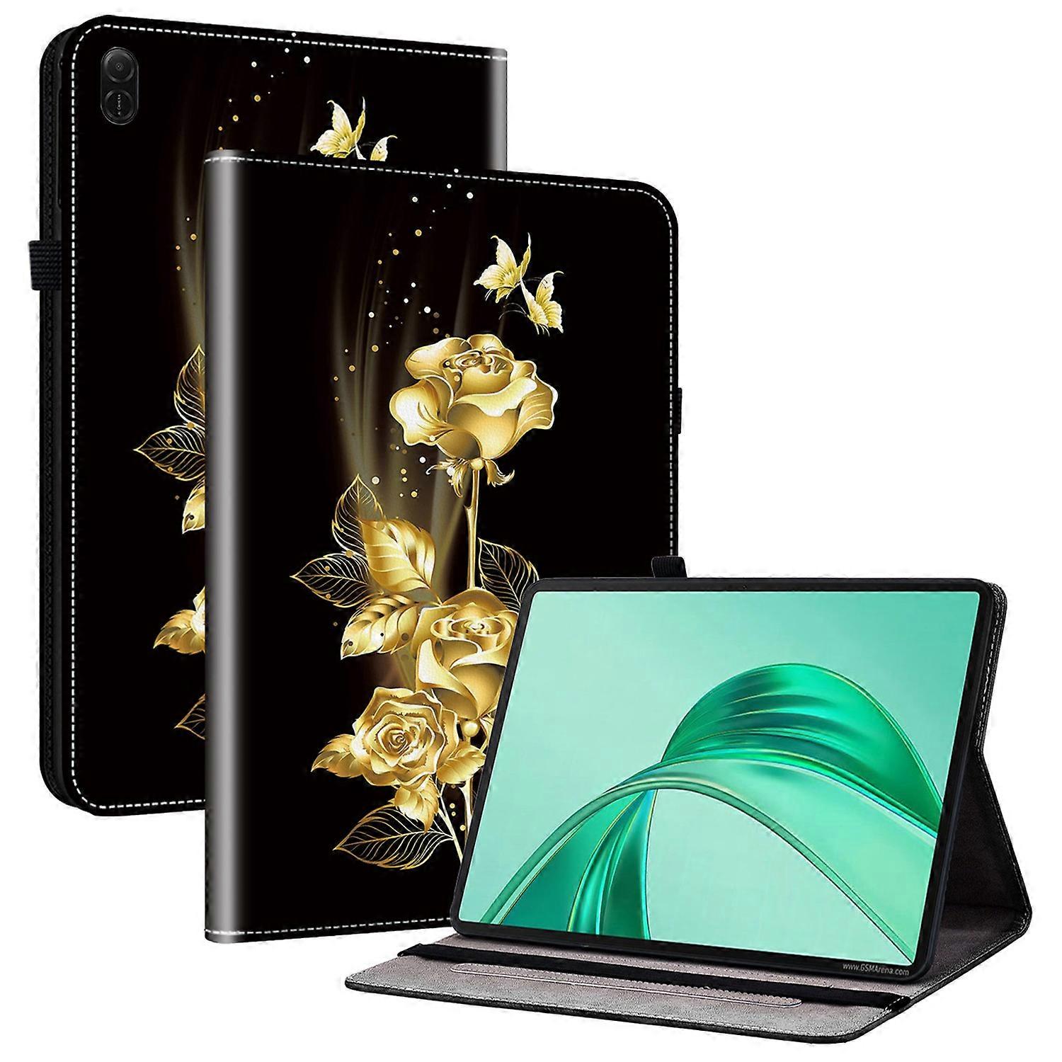 For Honor Pad X8a Leather Case Pattern Printed Stand Tablet Cover with Card Slots