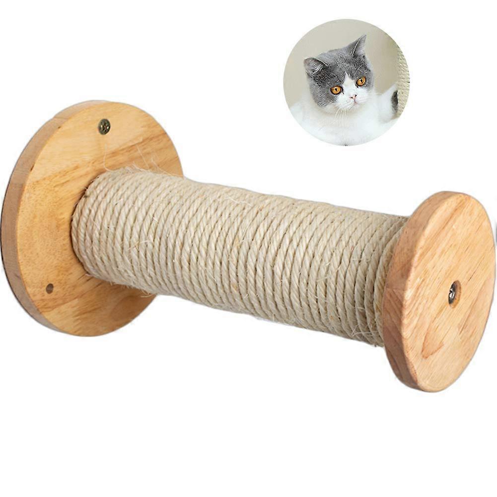 Wall-Mounted Wooden Cat Scratching Post, Single Layer for Claw Care