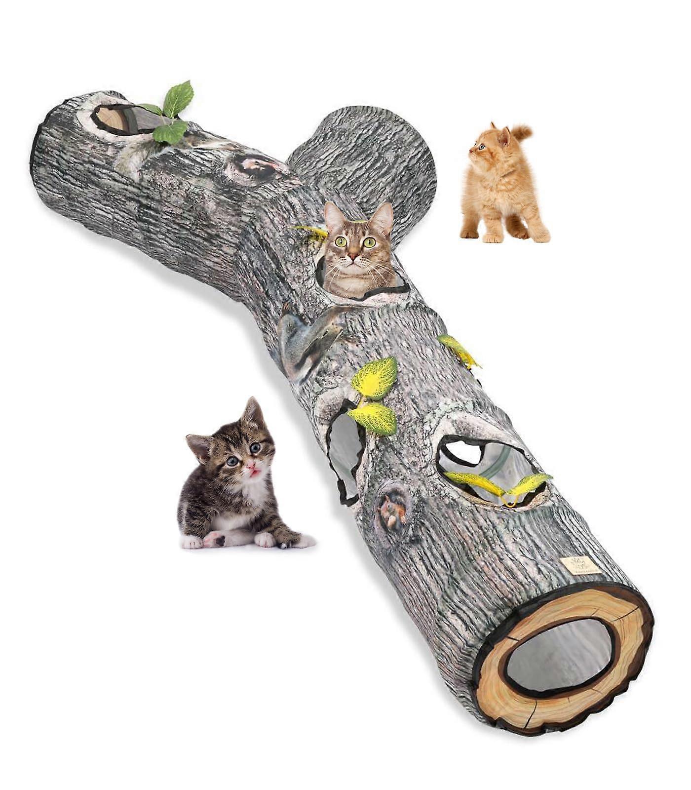 Three-way folding cat tunnel toy Adjustable Size Fabric Cat Tunnel Portable Foldable Pet Play Toy Three Entrances