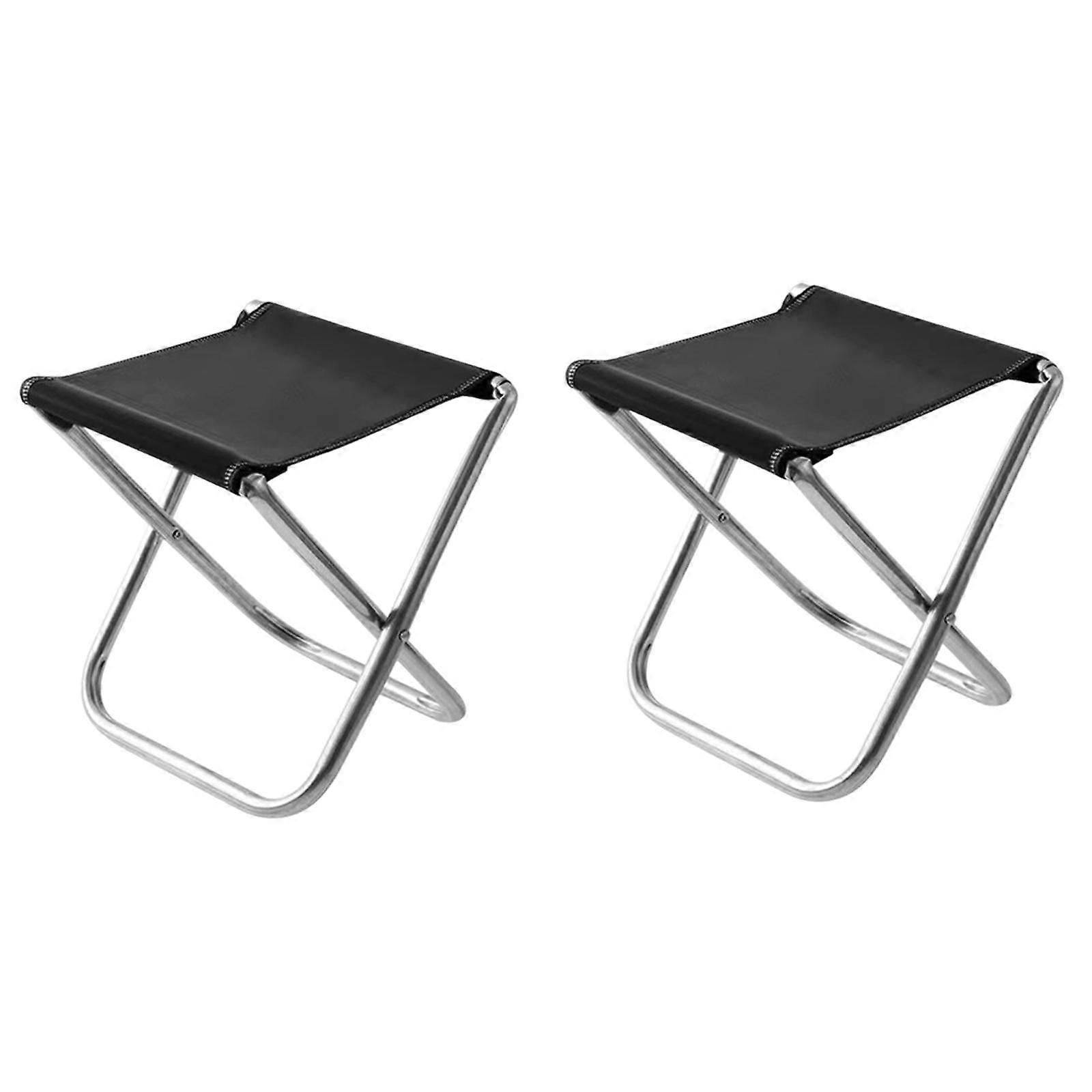 2Pcs Folding Camping Stools Strong Load Bearing Capacity Camp Seating Stools
