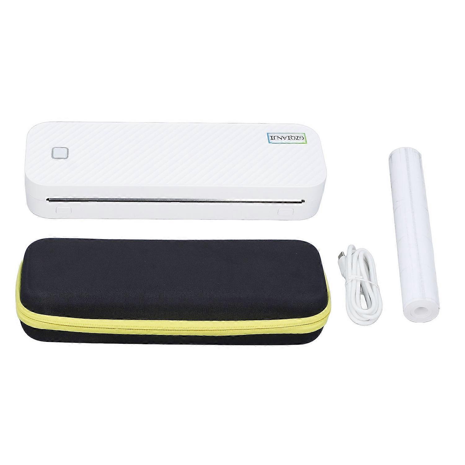 Portable Printer 203dpi A4 Small Bluetooth Wireless Thermal Printer with 1 Roll Thermal Paper Storag