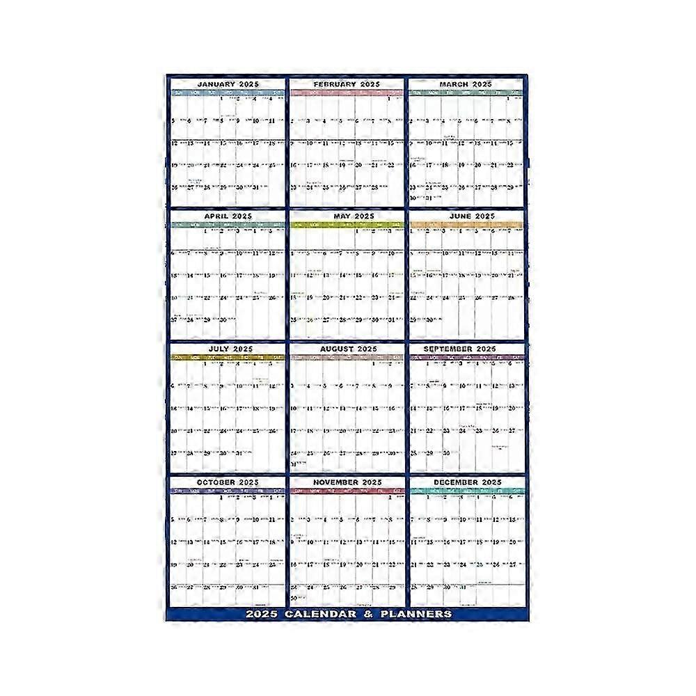 23 x 35 אינץ' לוח שנה קיר 2025 מחיקה יבשה - לוח שנה גדול רטוב ויבש ניתן למחיקה