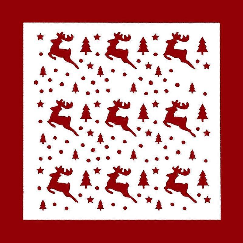 Christmas Fondant Cookie Spray Stencil Hollow Template Frosting Biscuits Mold Cake Decorating Tool