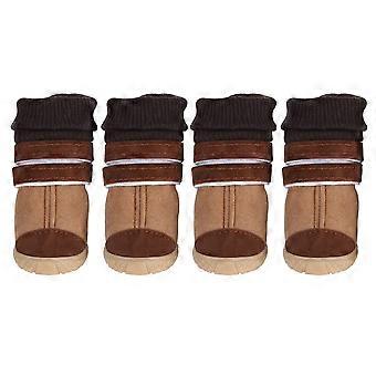Lovely Pet Dog Cat Puppy Warm Cozy Winter Snow Boots Schoenen Bruin L