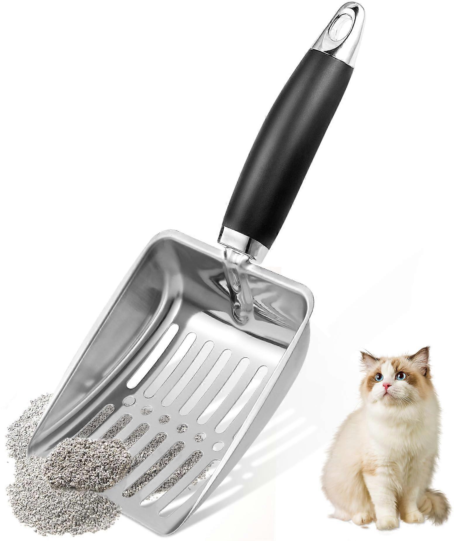 Medium Sturdy Cat Litter Scoop - Durable Plastic, Ergonomic Handle, Easy to Clean, 12 Inch Long