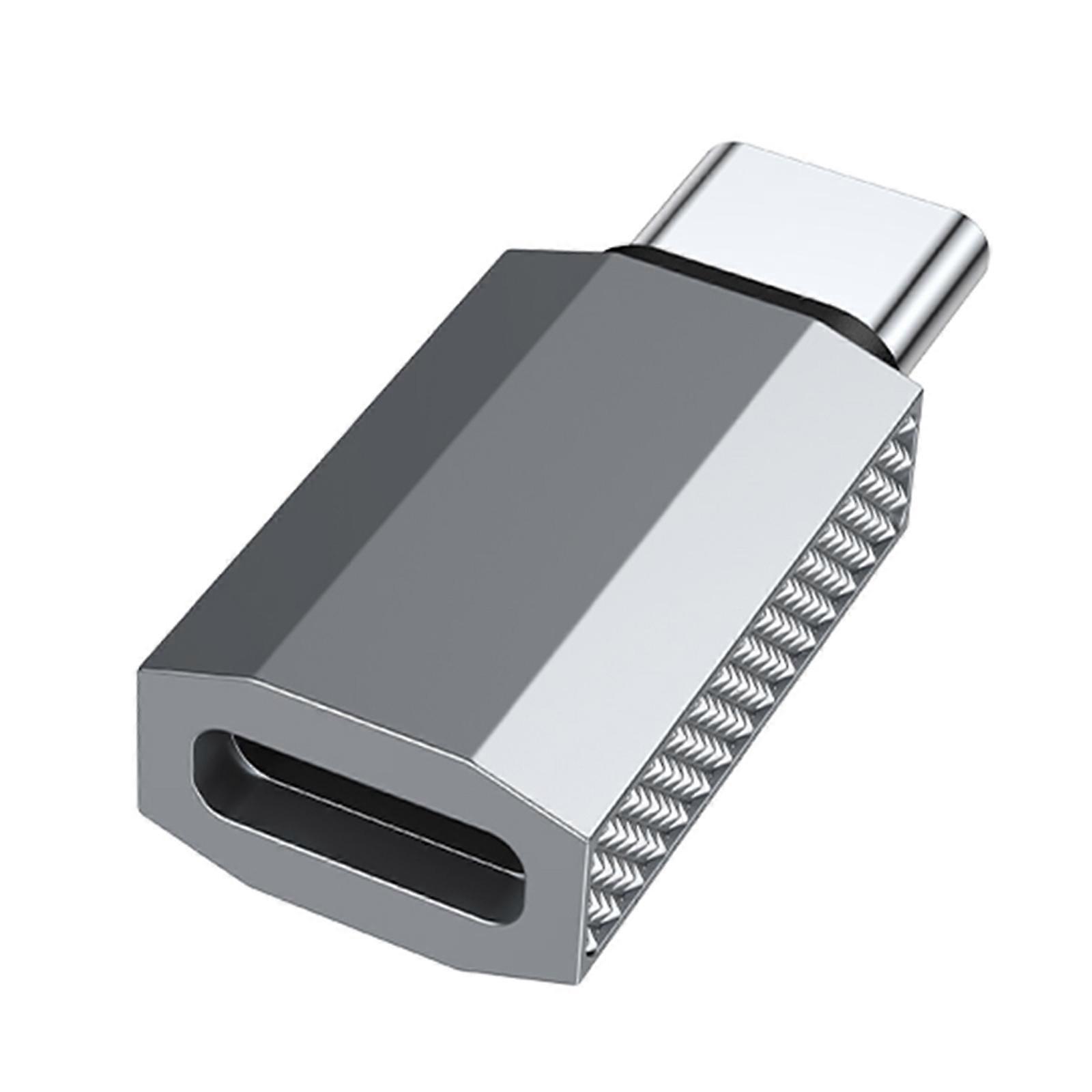 90 Degree USB C Adapter with 100W Power Delivery Fast Data Transfer Supports 4K 60HZ Display for Tablets and Smartphones  silver