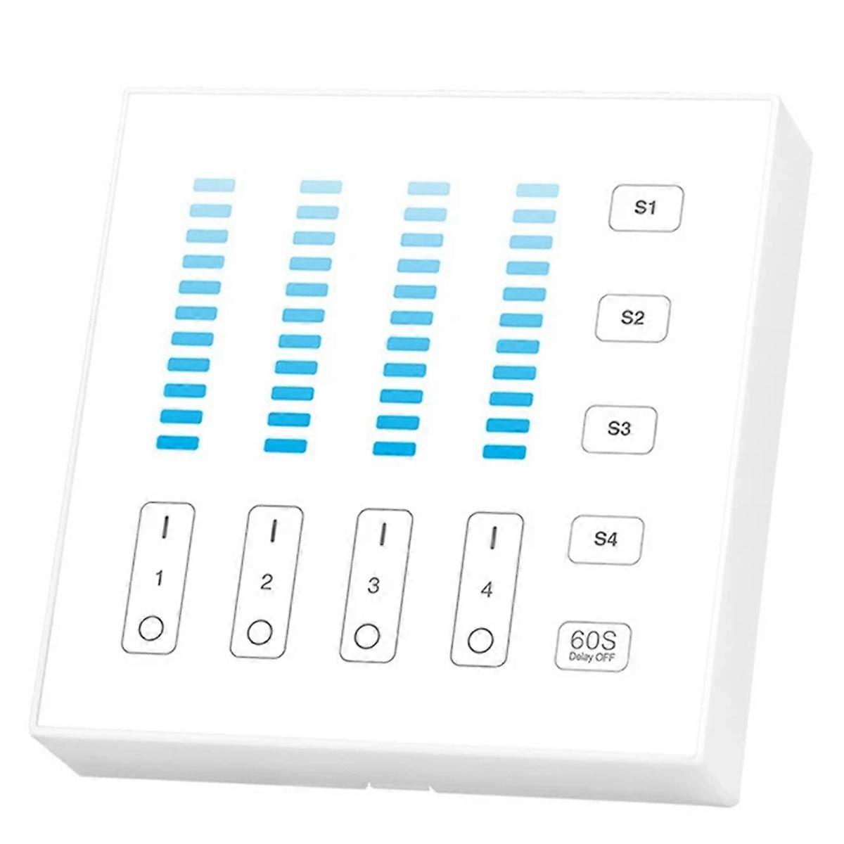 MiBoxer 4-Zone Smart Touch Panel Remote 2.4G RF Wireless Brightness Dimming LED Controller for LED B
