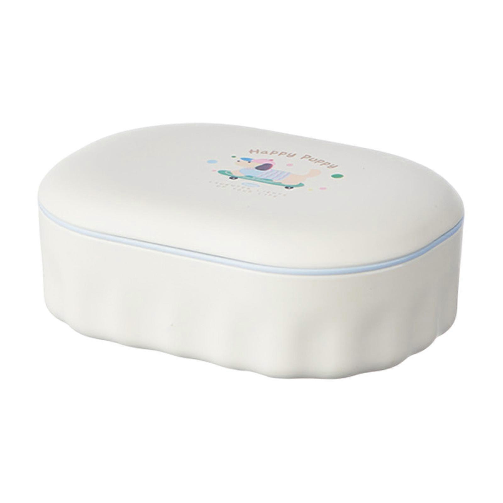 Factory Direct Bathroom Household With Lid Connected Draining Soap Box Soap European Printing Soap Box PUW0900