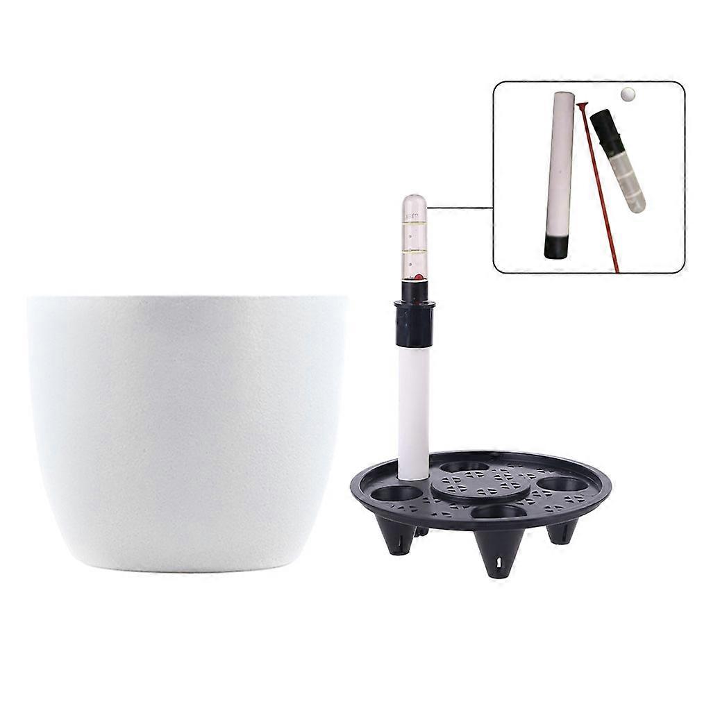 PP Self Watering Planters Flower Pots Indoor with Water Level Indicators 6x5'' White