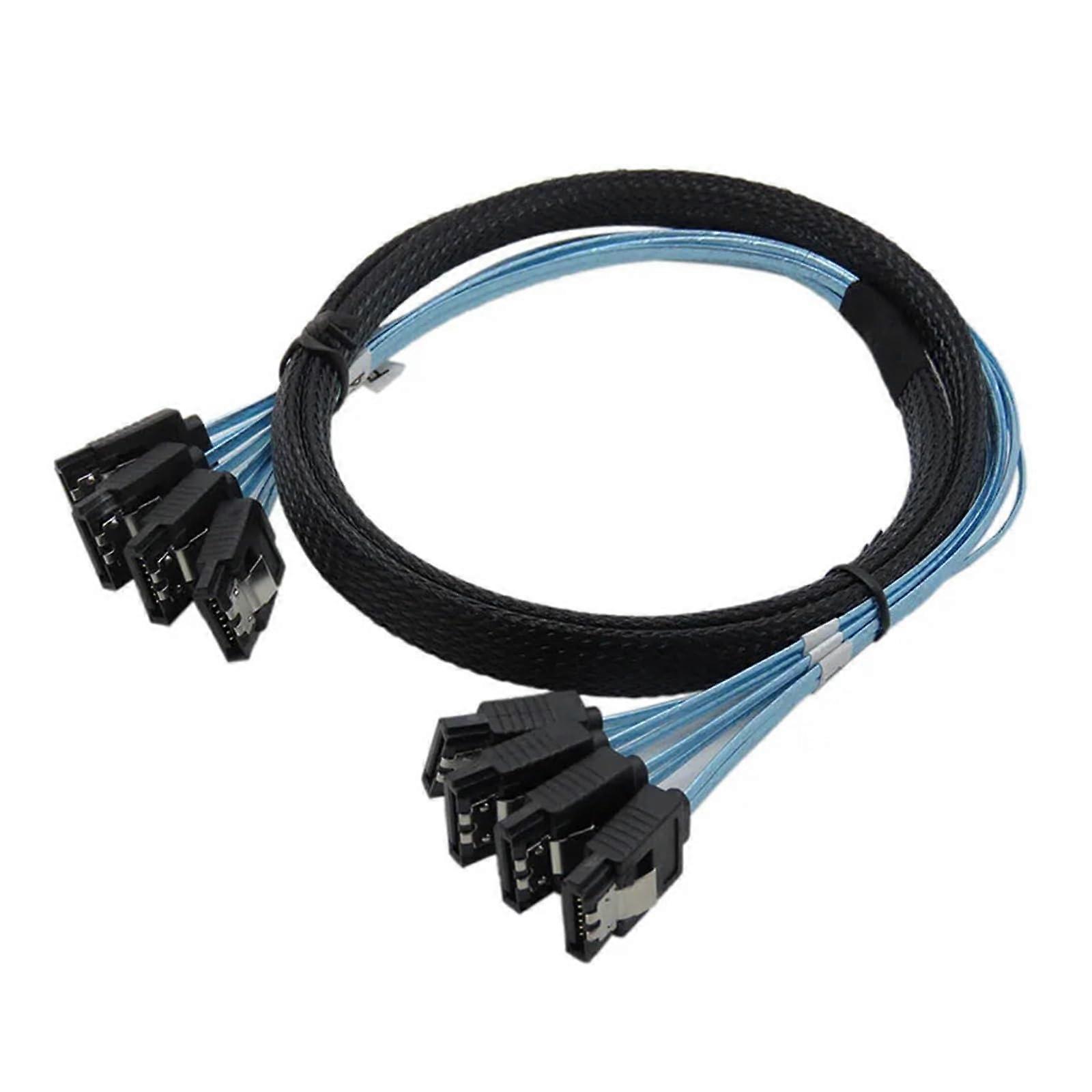 4/6 pcs/Set Sata to Sata Cable 4/6 Ports/Set Date Cable 7 Pin Sata SAS Cable 6Gbps Sata to Sata HDD Cable Cord Fit for Server Mining(0.5m)