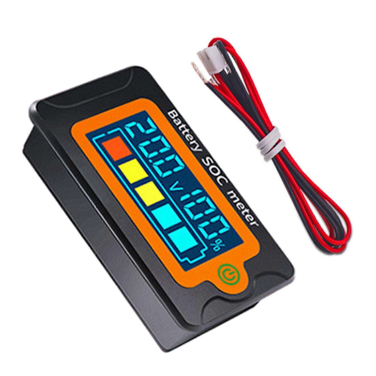 Battery Capacity Monitor Battery Voltage Meter Battery Voltage Monitor Waterproof attery Capacity Voltage Voltmeter orange