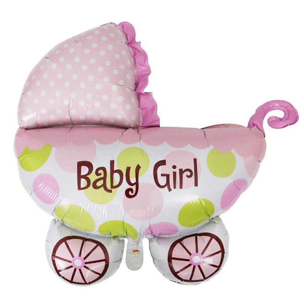 Foil balloon in the shape of a pram for baby's birthday decoration