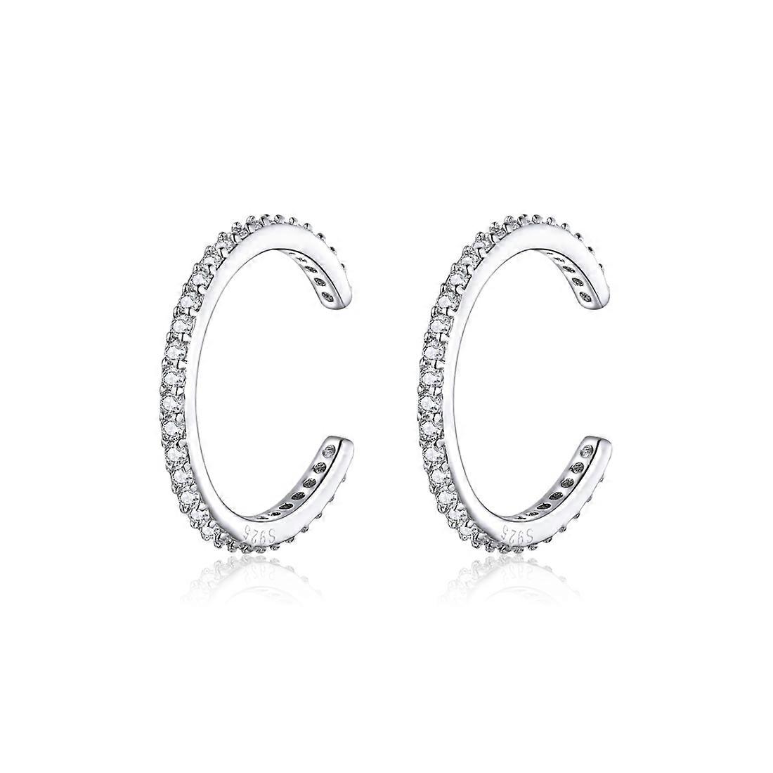 Sterling Silver Ear Bone Clip Simple Zircon Earrings SCE842