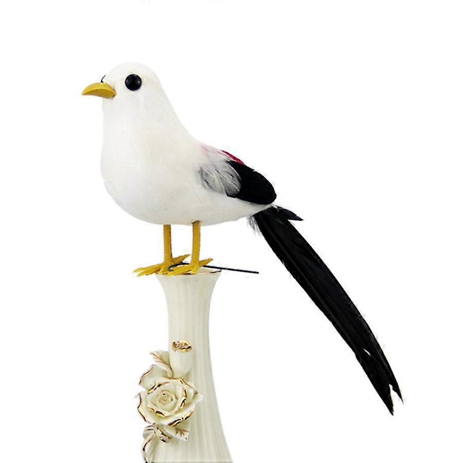 Simulation Bird Ornament - White Feather Decor