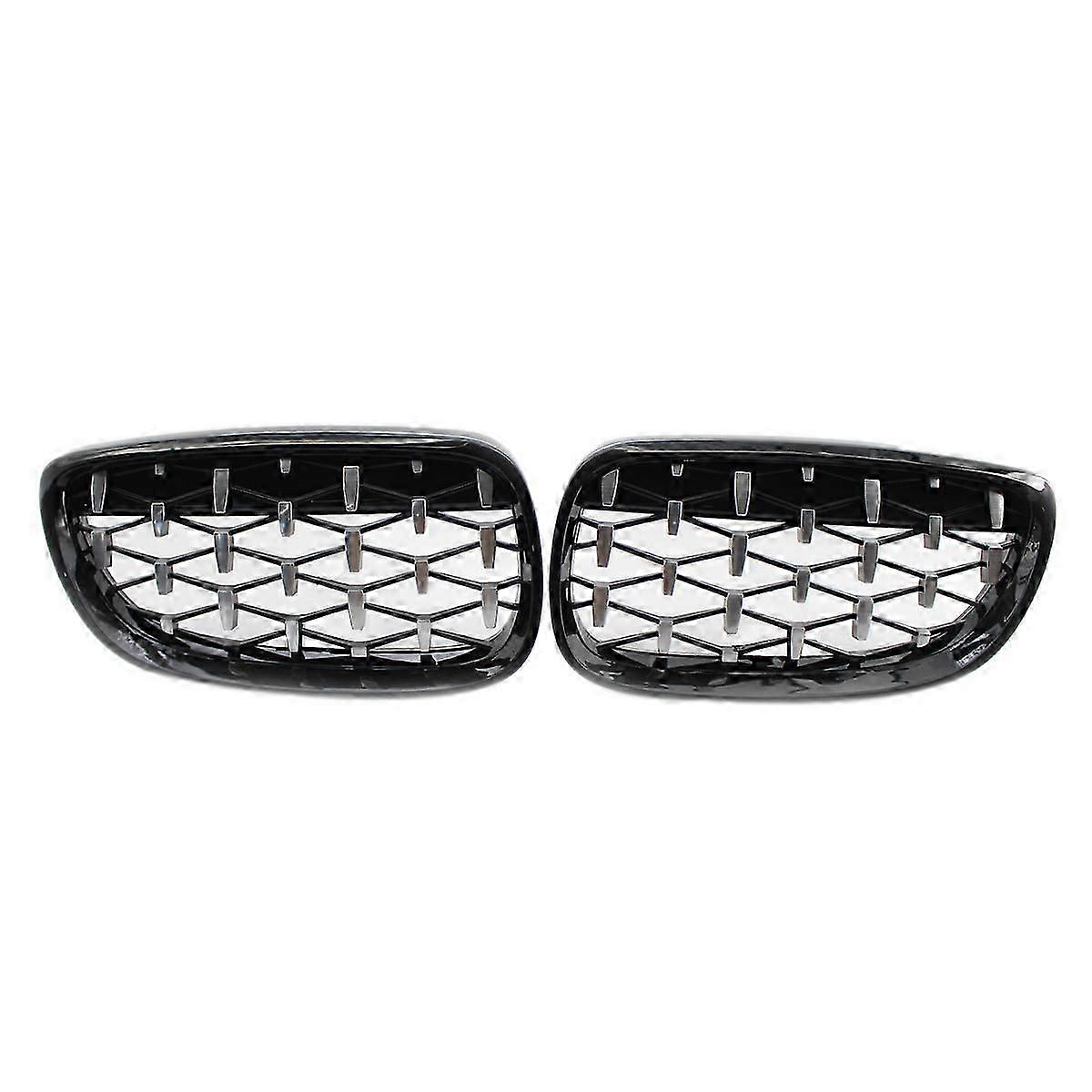 Front Kidney , Front Hood Diamond Grille Meteor suitable for 3 Series E92 E93 Coupe 2006-2010 Gloss Black+Ch