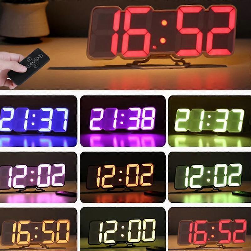 RGB Color Changing 3D Digital Clock With Voice Control, Adjustable Brightness, Temperature Display & Remote