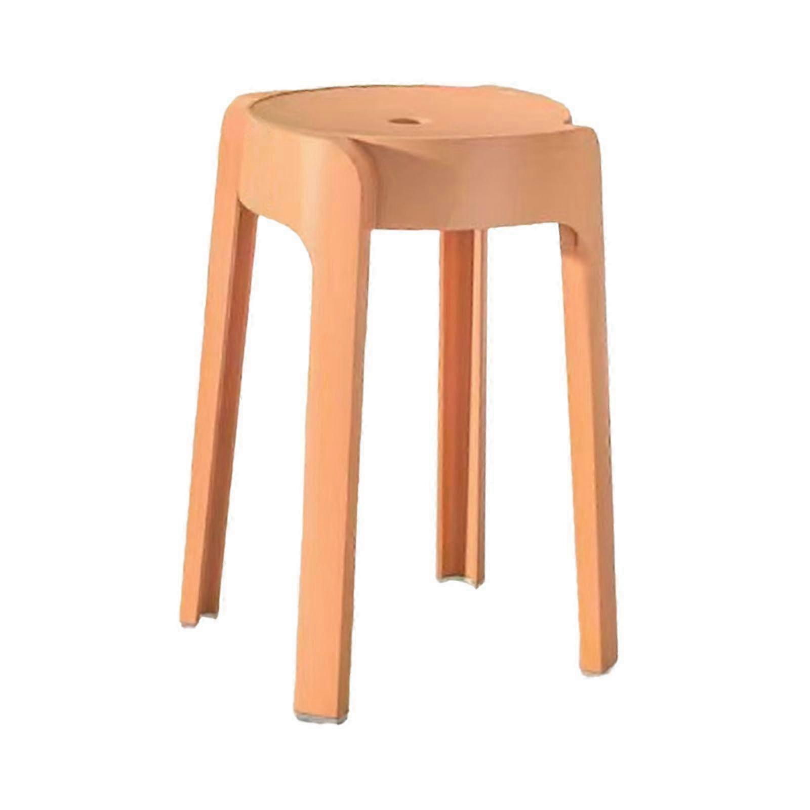 Lightweight Stackable Round Bar and Counter Stool for Home Use, Restaurant, Dorm - Adjustable Height Dressing Stool