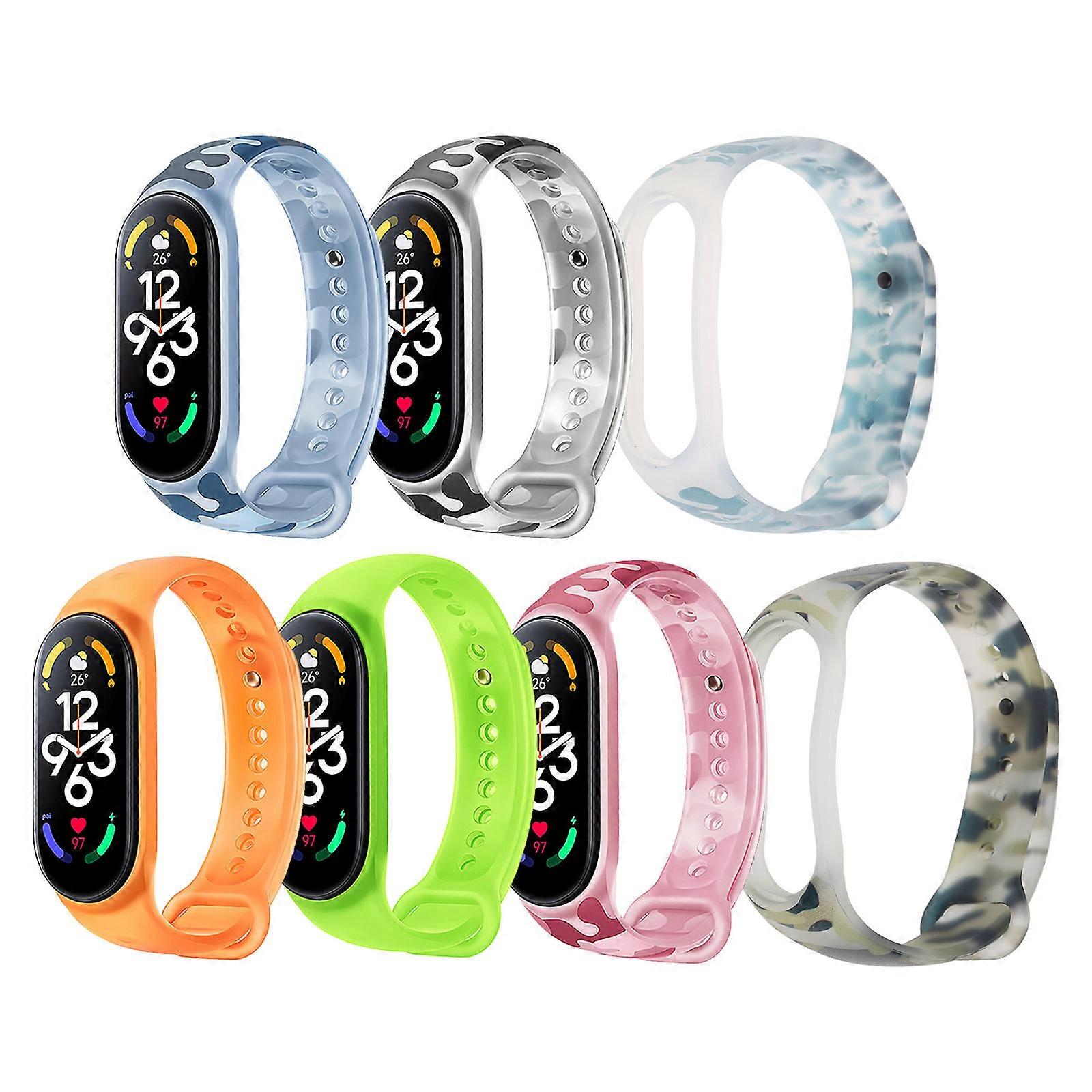 Mi Band 7 스마트워치 방수 통기성 조절 가능한 스포츠 팔찌 땀 방지 편안한 스트랩 공식 블루와 호환 가능