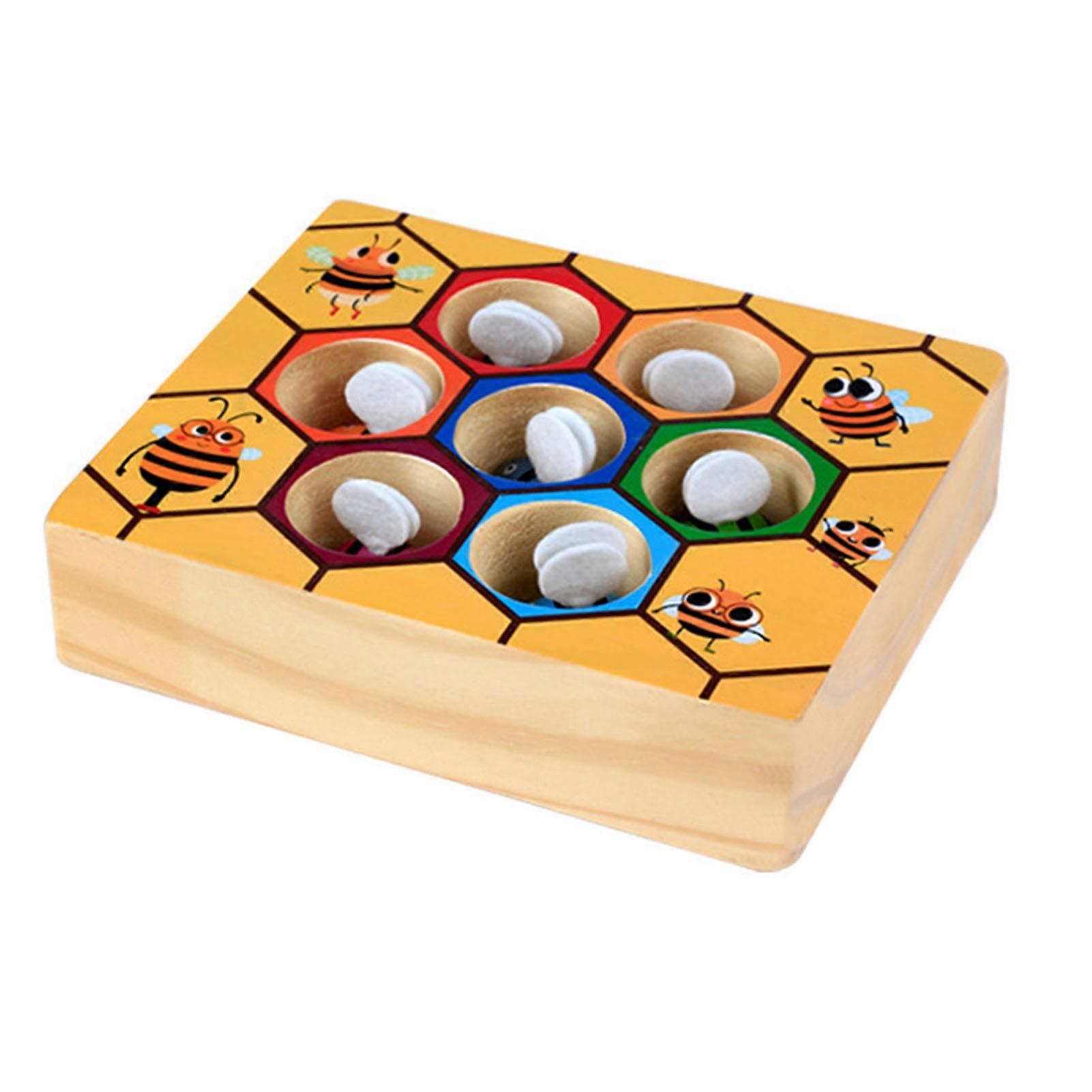 Bee Hive Matching Game Wooden Color Sorting Fine Motor Skills Toys Preschool Learning for Toddler
