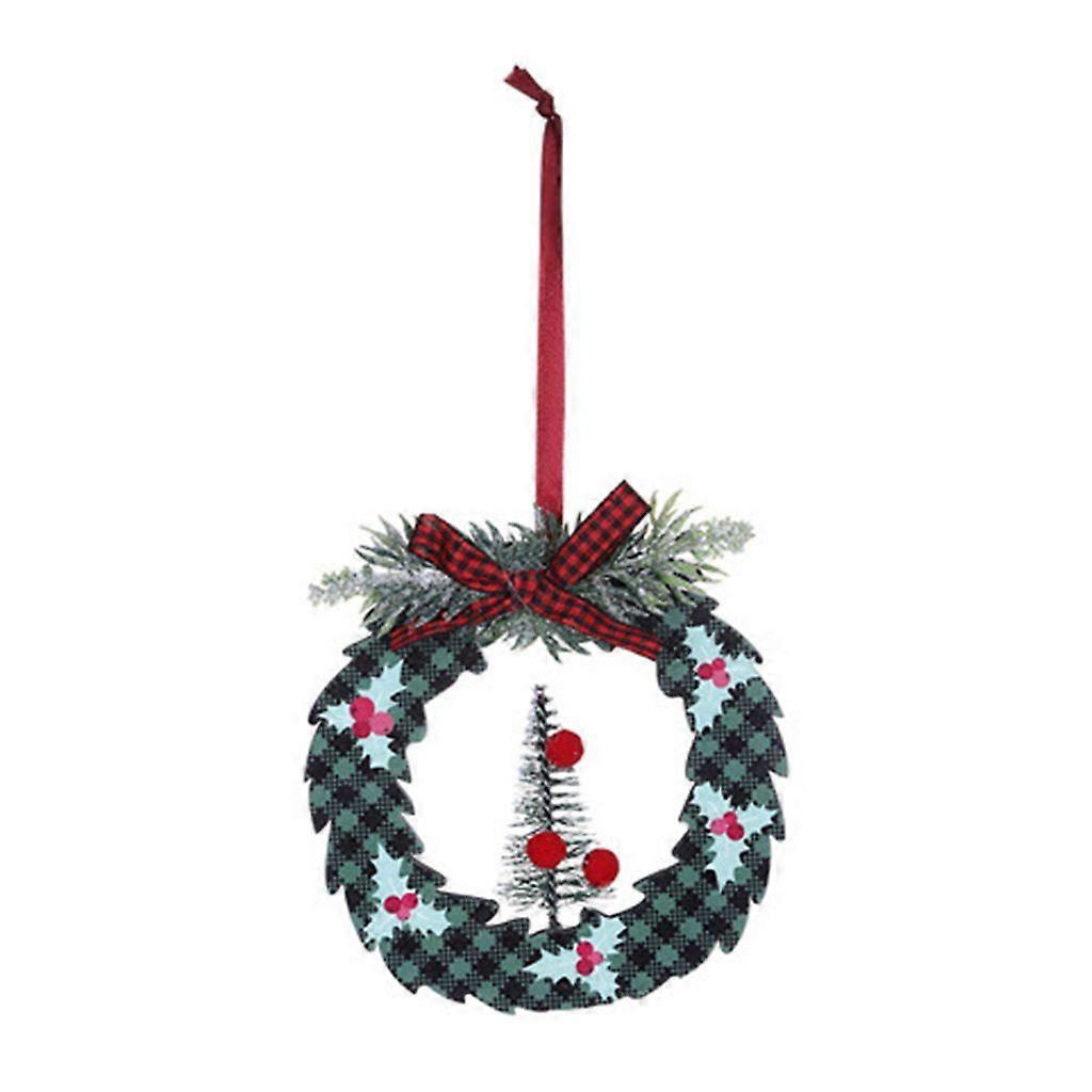 Holz Weihnachtsanhänger Weihnachtsbaum Hängen Dekor Kiefer Baum Kranz Ornamente Feiertag Dekoration Neujahr 202