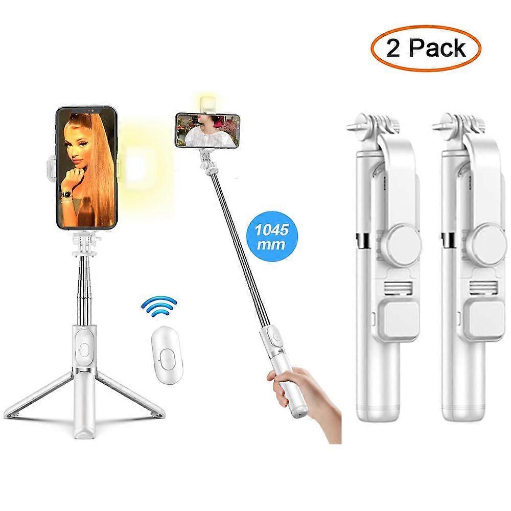 New Wireless Bluetooth Selfie Stick Tripod with Remote Extendable Tripod with LED Light Detachable for iPhone Android Smartphone