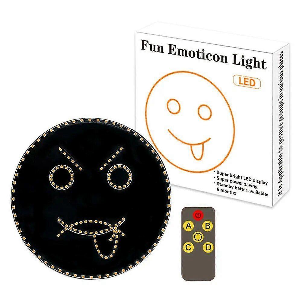 Funny Car LED Fun Expression Light Face Lights With Remote Control Rear Window Car Multi-function Warning Reminder Lamp