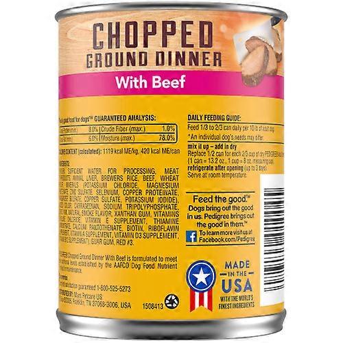 Soy Ağacı Doğranmış Öğütülmüş Akşam Yemeği Yetişkin Islak Köpek Maması, Sığır Eti, 12 Adet/13.2 oz, 12 Paket (12 Adet)