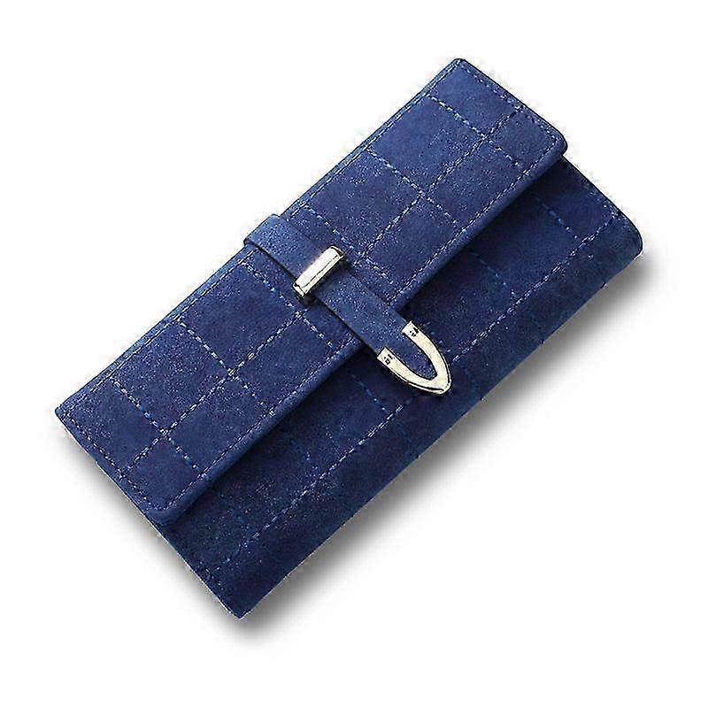 Womens Wallet Long Embroidery Vintage Frosted Bag Flap Trifold Large Wallet -4