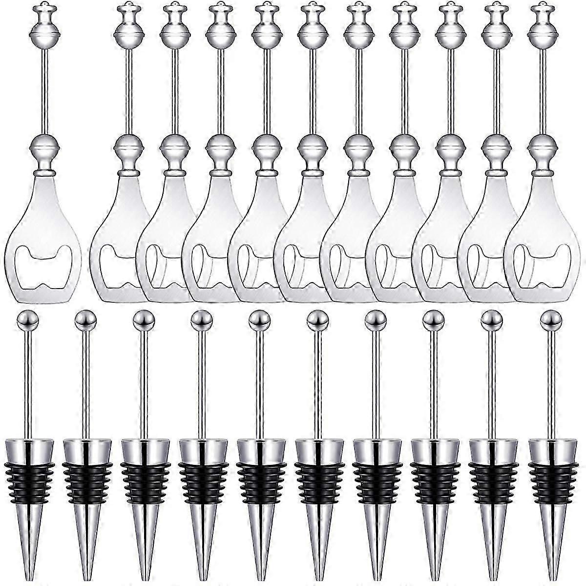 Beadable Wine Stoppers Beadable Beer Opener Set 10 Decorative Beaded Wine Bottle Stopper 10 Alloy R
