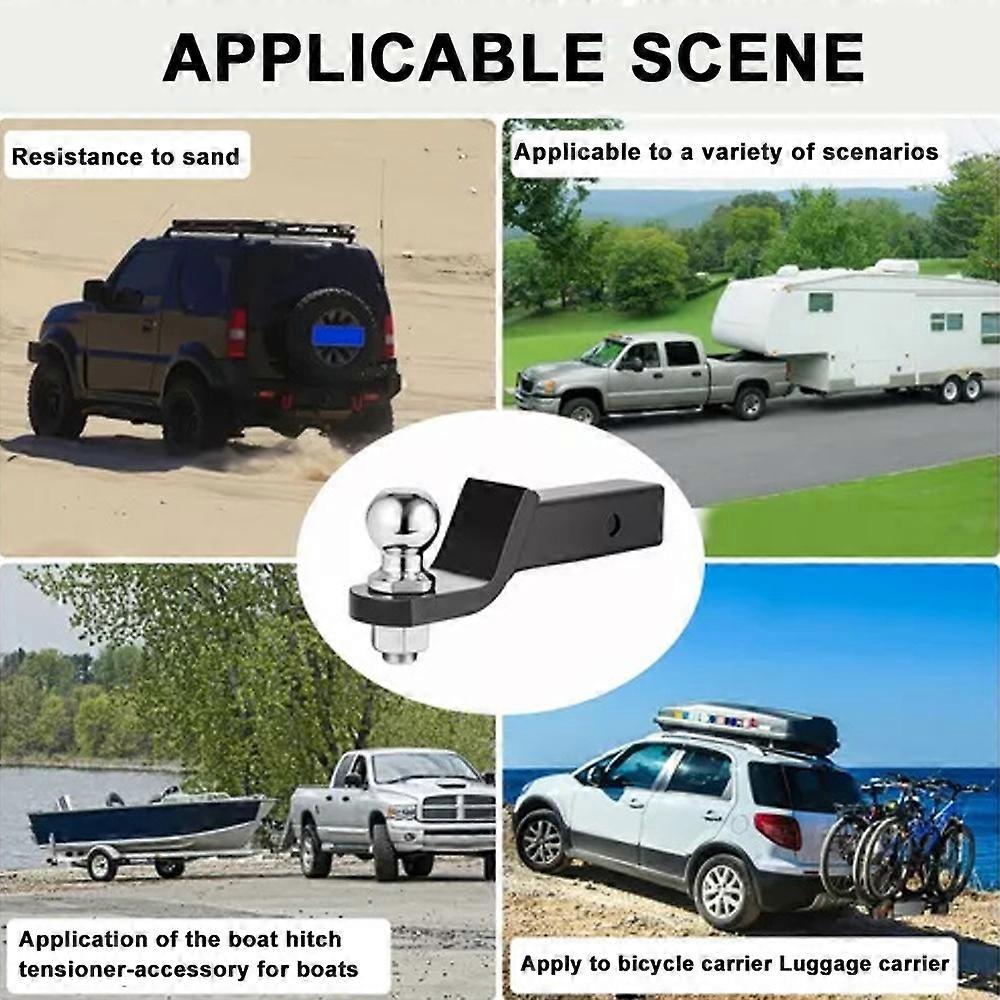 Hitch Mount for 2 Inch Receiver Universal Refitting Solid Trailer Ball Towing Hook Trailing Arm